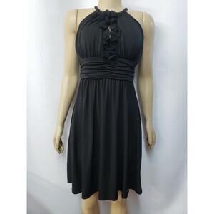 Suzi Chin by Maggy Boutique Women's Ruffled neck Black Dress Size 4P #C